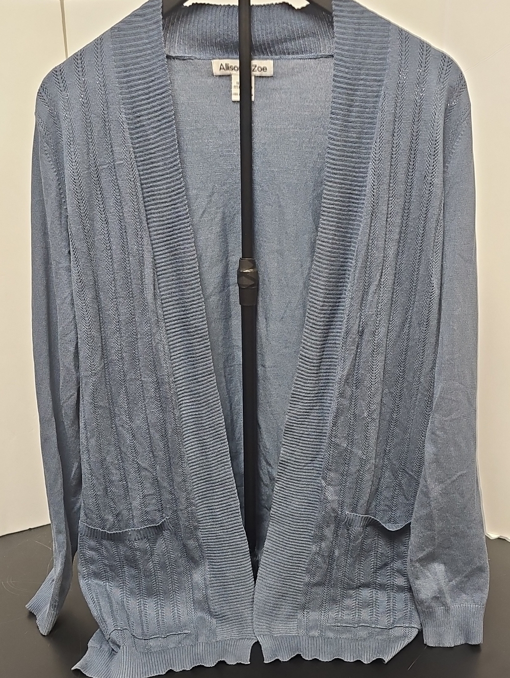 Dusty Blue Open-Front Cardigan